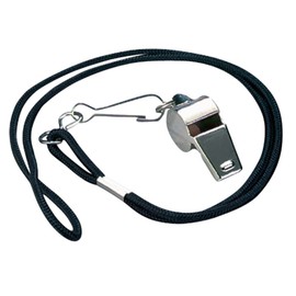 Markwort Nickel Plated Whistle and Black Lanyard Combo