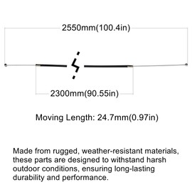 YGQ 100 inch Go Kart Mini Bike Universal Throttle Cable with Ball & Barrel Ends for 269 Rotary Snow Removal UTV ATV Go Cart Replacement Parts