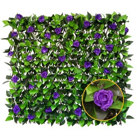 Garden Land Expandable Fence Privacy Screen for Balcony Patio Outdoor,Decorative Faux Ivy Fencing Panel,Artificial Hedges