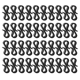 120 Pcs Black Mini Gutter Hooks, Reusable Christmas Lights Hangers Plastic Gutter Hanging Clips Outdoor Light Hooks for Festival Decoration Seasonal Fairy Light