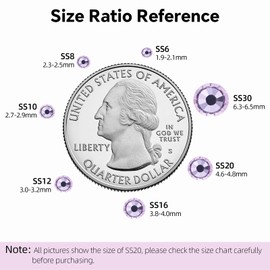 Meibite Hotfix - Diamantes de imitación a granel, 300 diamantes de imitación rosados, para decoración de ropa, manualidades, rosa, SS30, 6.3-6.5 mm