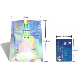 Unbranded Resealable Zip Foil Storage Bags Holographic Iridescent | Food, Jewelry 4x6 [50]