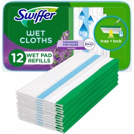 Swiffer Sweeper Wet Mopping Pads Lavender Scent 12 Count - Floor Mop Refills