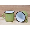Madacha 2 x 250ml Metal Enamel Mugs Lime Green