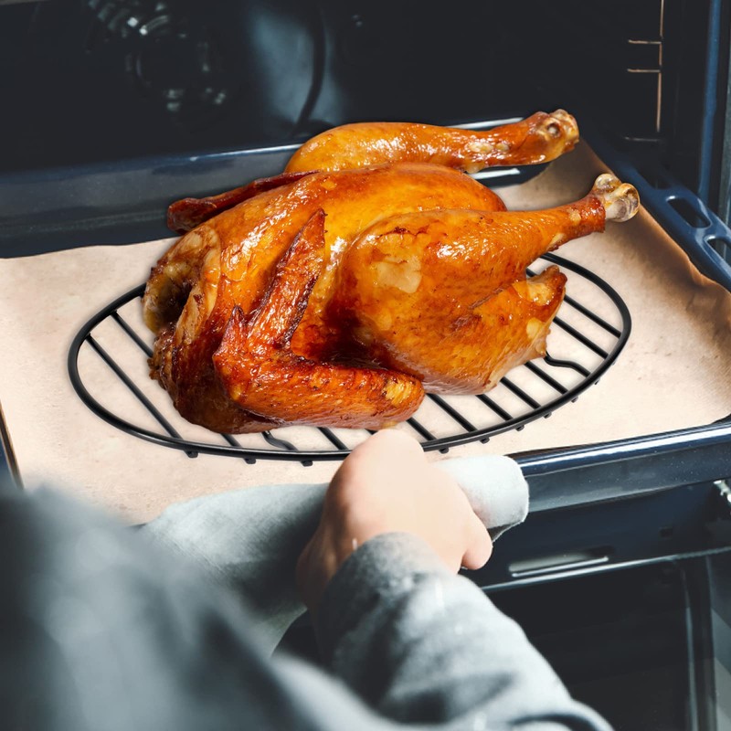 Oval Roasting Rack with Integrated Feet, Non-Stick Coating, Baking Rack