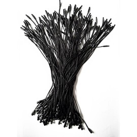 500 pcs 19cm(7.5 inch) Black Hang Tag Nylon String Snap Lock Pin Loop Fasteners Hook Ties