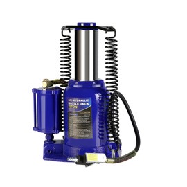 32 Ton//64,000 LBS Air Hydraulic Bottle Jack, Pneumatic Quick Lift Welded Car Bottle Jack,10.2-20.1 inch Lifting Range Manual Handle and Air Pump,Heavy Duty Auto Truck Travel Trailer Repair Lift Blue