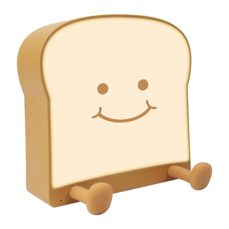 Cute Cartoon Night Light Toast Bread LED Night Lamp Rechargeable