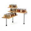 HYNAWIN 3-Tier Corner Shelf, Bamboo & Metal Storage Rack with