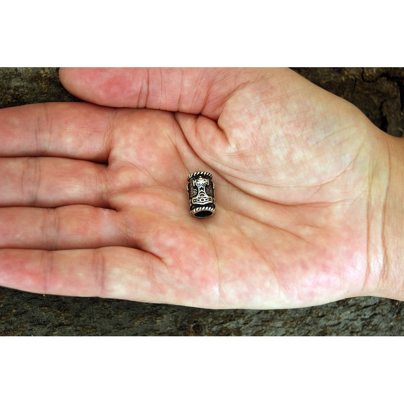 Thor's Hammer Beard Bead 925 Silver 5 mm, Enamel, No
