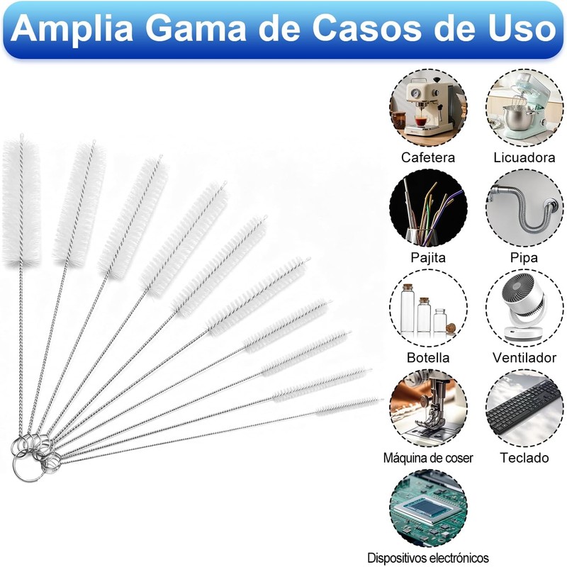 RENDIN 8 Piezas Cepillo para Lavar Popotes,para La Limpieza de