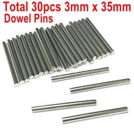 ZDingTech 30pcs 3mm x 35mm Dowel Pins Metal Dowel pins M3 3mm Shelf Pegs,Support Shelves,3mm x 35mm Metal Rod.304 Stainless Steel Wood Bunk Bed pegs