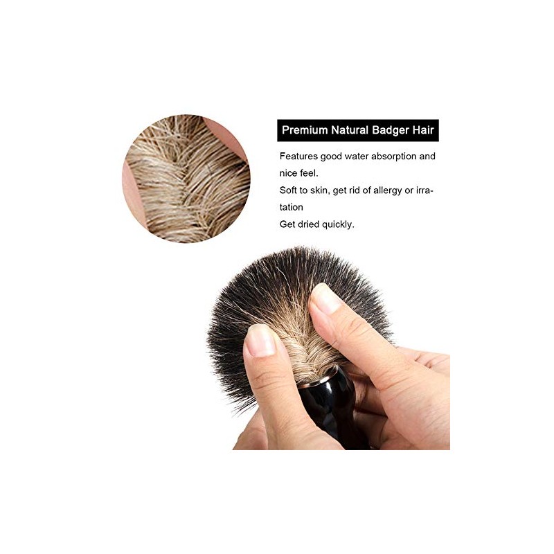 Ceramic Shaving Soap Bowl Kit For Men, Pure Badger Shaving