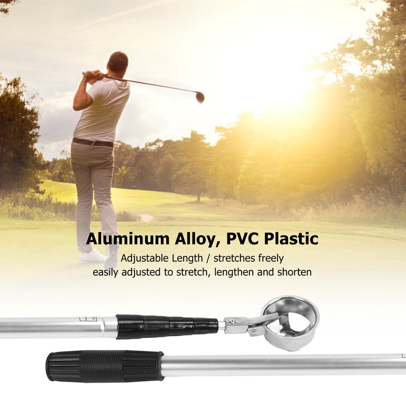 Golf Ball Retriever Telescopic Aluminum Alloy Adjustable Length Prevent Slipping