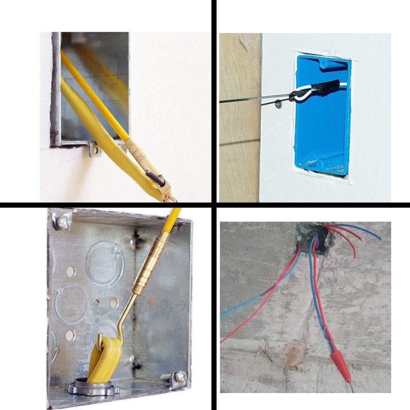50' Fiberglass Cable Wire Running Rod Coaxial Electrical Connectable Fish