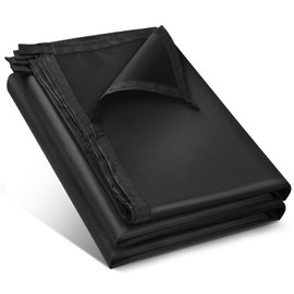 Black Waterproof Tarp Cover for Outdoor: Multi-Purpose Oxford Tarpaulin with Reinforced Webbing Loops for Camping Boat Pool Roof Tent - Durable and Tear Resistant (5ftx6ft)