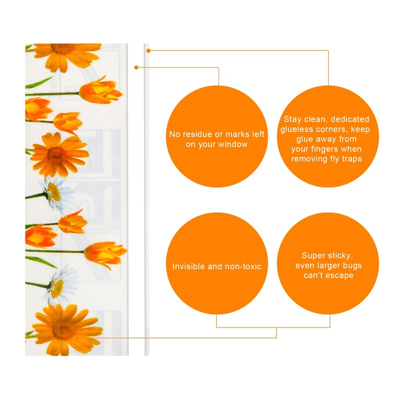 24pcs Window Fly Traps Sticker for Indoors, Transparent Fly Glue