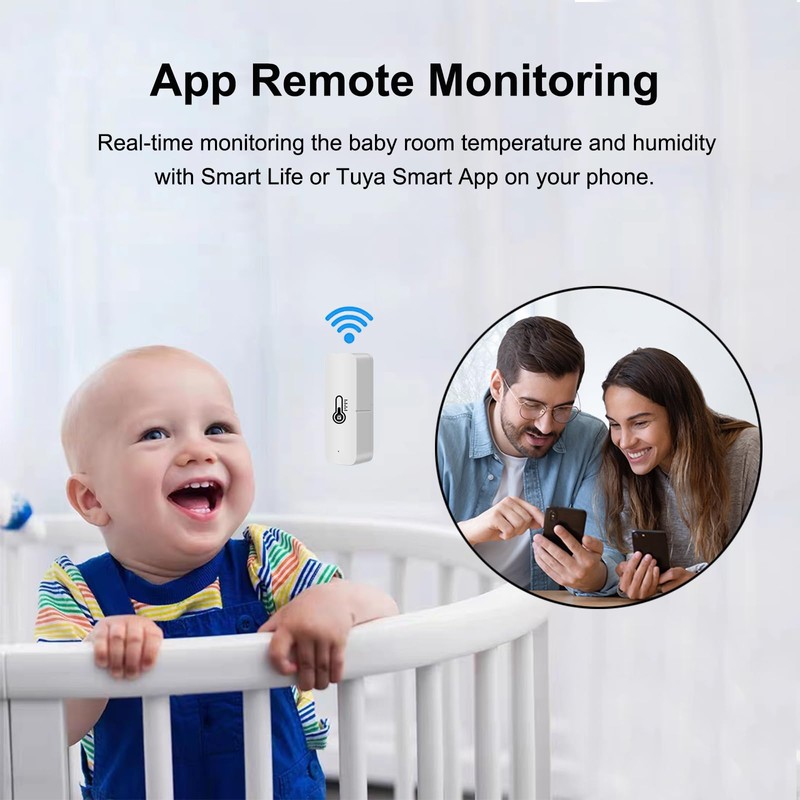 WiFi Thermometer Hygrometer Indoor Mini Thermometer Room Thermometer with App