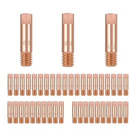 40 Pieces Copper Contact Tip Welding Nozzles Power Nozzle Set for 15AK Mig Mag Welding Machine Welding Contact Tips Wear Parts Set 0.8 mm, 0.9 mm, 1 mm Welding Accessories