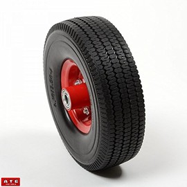 10" Low Profile Tire Flat Free Tire (Black/Red) Wagon Dolly Replacement Tire