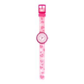 Tikkers Kids Pink Heart Strap Time Teacher Analogue Watch