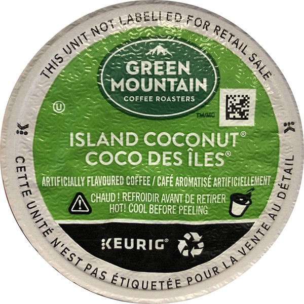 Green Mountain Coffee Roasters Island Coconut, Single-Serve Keurig K-Cup Pod, Flavored Light Roast Coffee, 72 Count