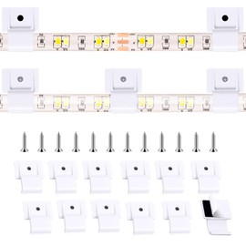 TENDIST 150 Pcs Outdoor LED Strip Light Mounting Clips Self Adhesive with Screws Mounting Holder, Cable Wires Organizer Clips for 8mm to 10mm Width Rope Light Clips Indoor Room and Outdoor