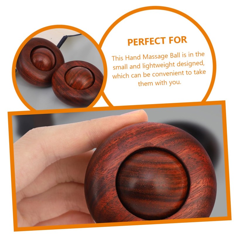 BIUDECO Wooden Hand Massage Ball Small Palm Massage Sphere for