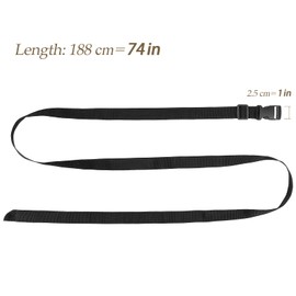 HEIHAK 4 Pack 74 x 1 Inch Black Luggage Straps, Long Utility Straps Belts with Buckle, Adjustable Quick Release Buckle Packing Straps with Gear for Bundling Suitcase Camping Gear
