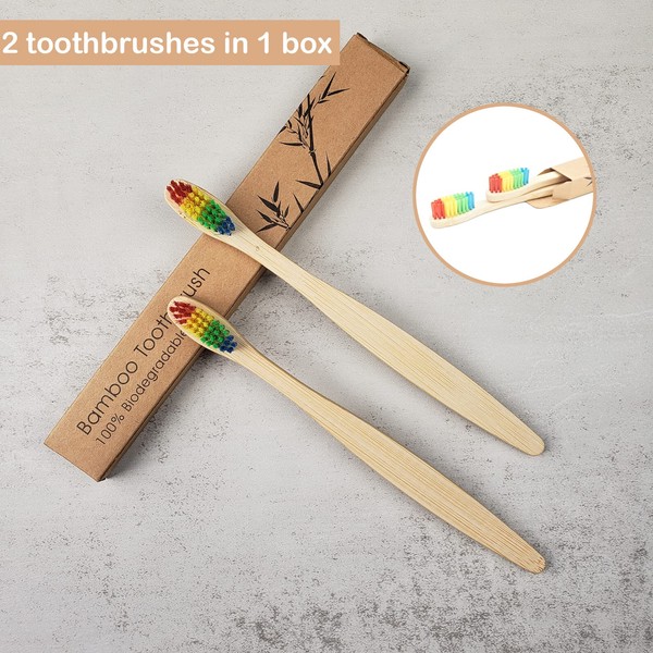 SEVENHEAD Bamboo Toothbrushes Adults & Kids Family Set 6+4 PCS