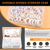 Rustark Pack of 100 8 Sizes White Rubber Grommets Assortment