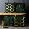 Red Rainbow 4 Pack Gold Metallic Velvet Cushion Covers Marble
