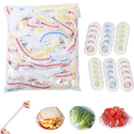 WLHFDC 500 Stück Frischhaltefolie mit Gummizug,Farbe Frischhaltebeutel,Abdeckhauben für Lebensmittel,Wiederverwendbar Frischhaltefolie,Abdeckhauben für Schüsseln für Die Aufbewahrung von Lebensmitteln