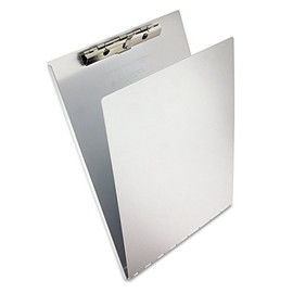 Saunders 12017 Aluminum Clipboard w/Writing Plate 3/8-Inch Clip Cap 8 1/2 x 12 Sheets Silver