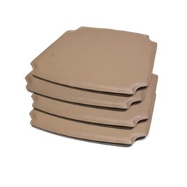 TREND360 3/4" High Density Easy Care Premium Faux Leather Seat Pad for Wishbone CH24 Y Style Chairs (Brown 4pcs)