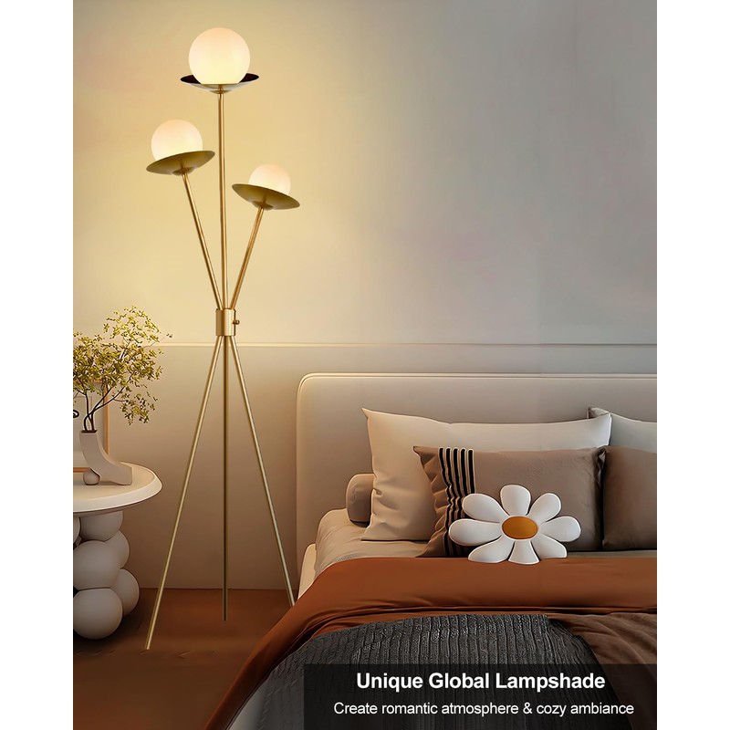 Lightdot Tripod Floor Lamp Dimmable Globe Floor Lamps with 3