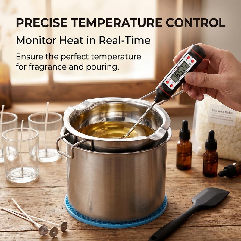 LumaCraft Double Boiler Pot for Melting Wax, Stainless Steel Candle
