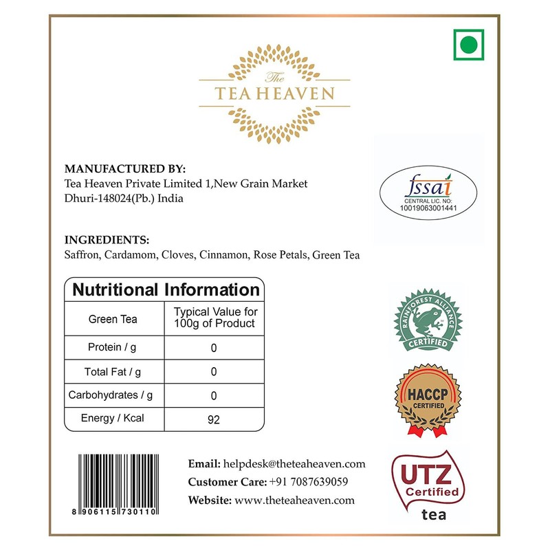 The Tea Heaven Kashmiri Kahwa Tea, Indian Loose Leaf Chai