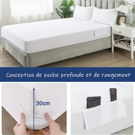 RICHAIR Waterproof Mattress Protector 70 x 190 cm White Mattress Topper Fitted Sheet Mattress Topper Breathable Moisture Protection Mattress Protector Fitted Sheet Baby Bed Topper