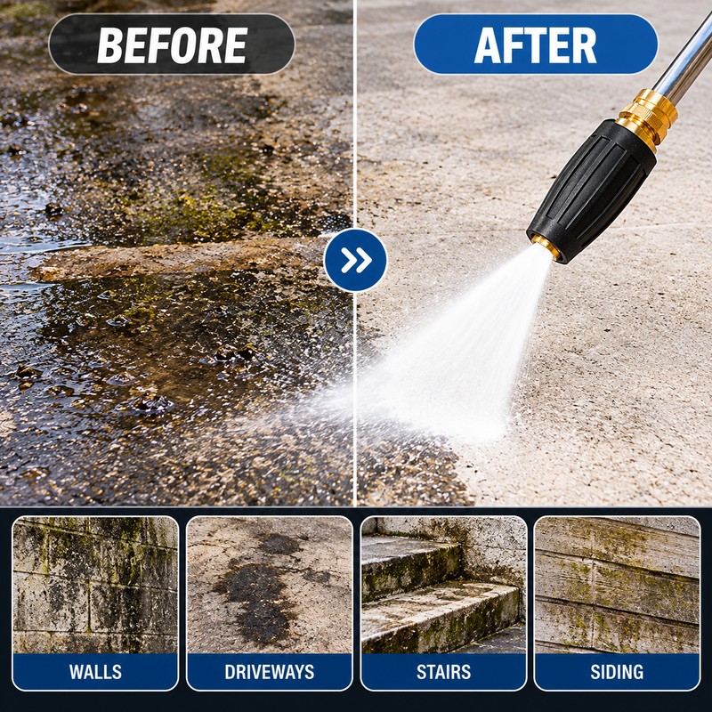 Turbo Nozzle for Pressure Washer – 360° Rotating Spray with