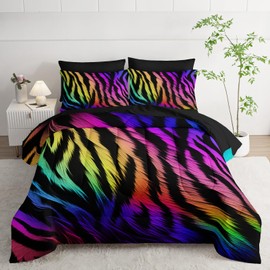 lneffble 7 Piece Pink Leopard/Cheetah Zebra Print King Size Comforter and Sheets Set，Leopard Print Bedding Set King，(1 Comforter, 1 Flat Sheet, 1 Fitted Sheet, 2 Pillowcase and 2 Pillow Sham)