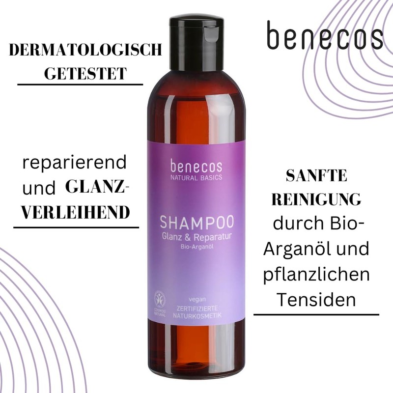 benecos Natural Basics Shampoo Shine & Repair Organic Argan Oil