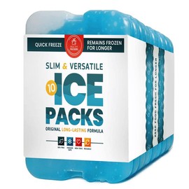 Cool Pack Slim LongLasting Ice Packs Great for Coolers or Lunch Box:_10-Pack