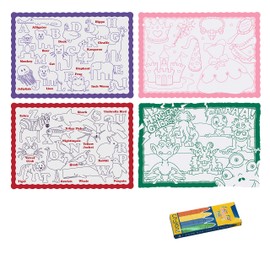 Hoffmaster 326190 Color-Me Placemat Combo with Crayons, 14" Length x 9-3/4" Width (Case of 200)