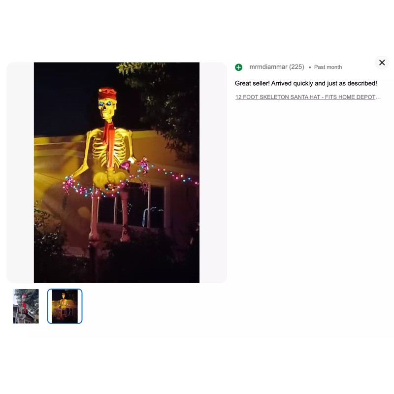 Unbranded SANTA HAT FOR 12 FT - FOOT SKELETON FITS