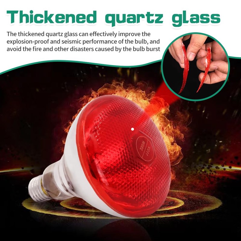 Lucky Farm Heat Lamp Infrared Bulbs 2pcs 250W for Chicken