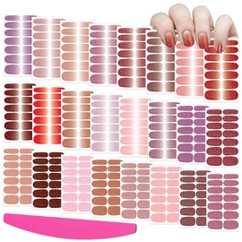 SILPECWEE Nail Polish Strips (24 Sheets, Gradient Glitter), Nail Polish Stickers Full Nail Wraps Self Adhesive Nail Stickers Gel Strips Fingernail Sticker Nails for Women with File