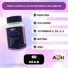 Suplemento Biotina Vitamina D3 Keratina Colageno 60 Cap A4h Sabor Sin Sabor