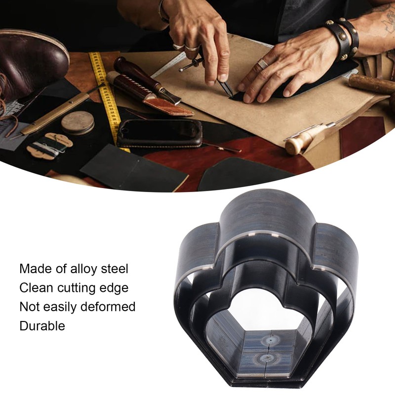 3Pcs Crown Shape Leather Punching Die Set Cutting Knife Kit