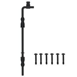 Sdstone 18 Inch Heavy Duty Cane Bolt Gate Drop Rod Hardware Ground Latch for Wooden Fences,Metal Gates Doors Stopper for Gate Ground (Black Finish,1 Pack)